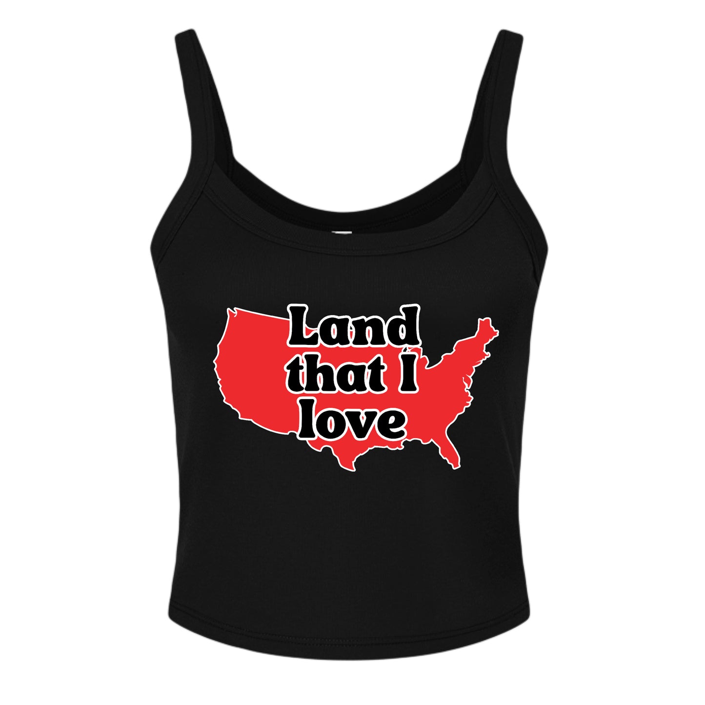 land that i love tank black front | land of the free 250