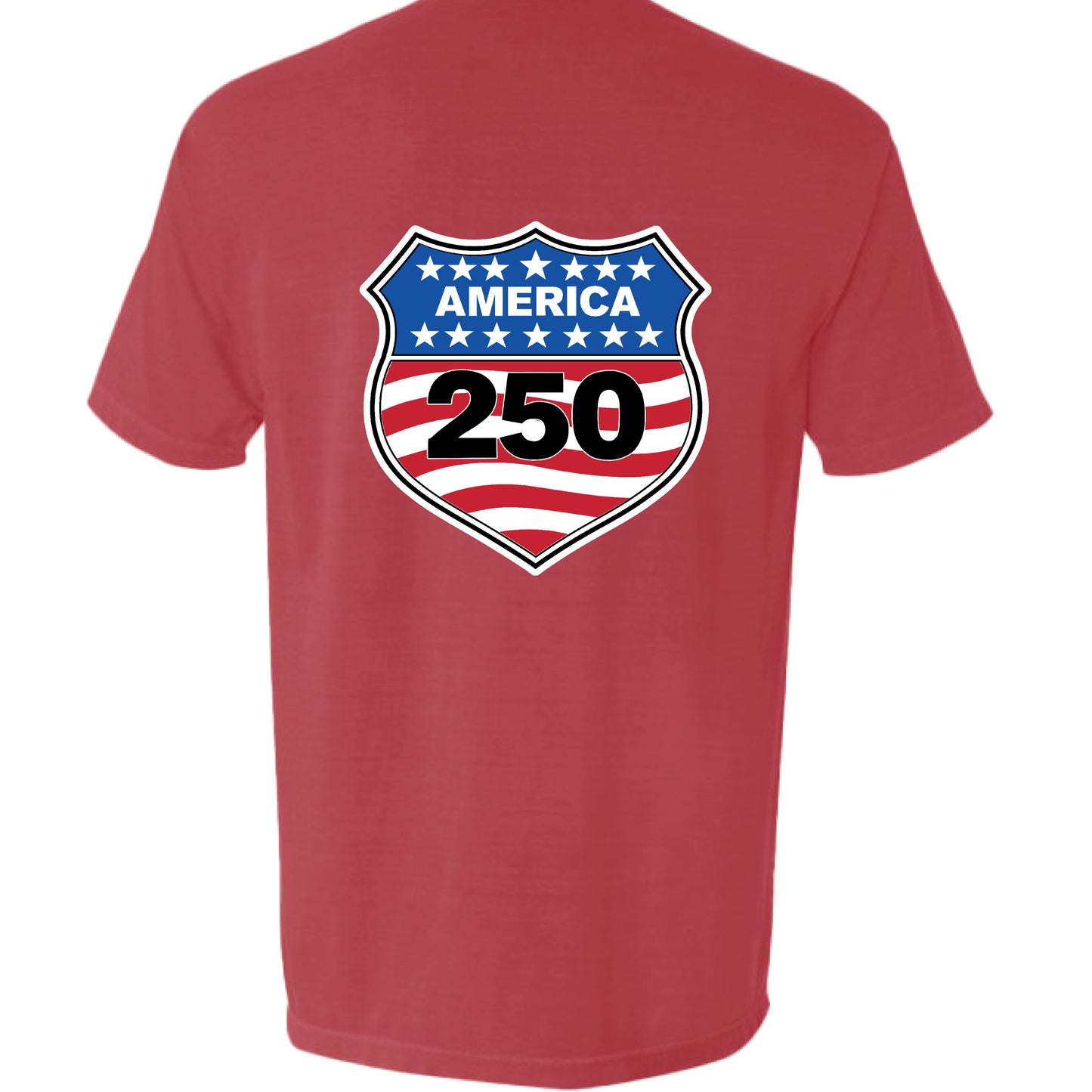 NEON BLUE - BACKshield 250 mens pocket tee red back | land of the free 250
