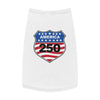 America 250 Patriotic Pet Tank Top - USA Flag Shield Dog Shirt for 4th of July
