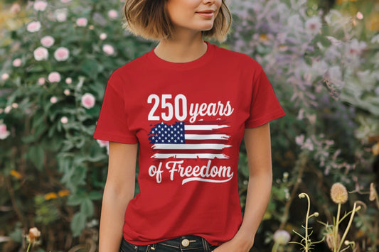 250 years of freedom red tri blend front | land of the free 250