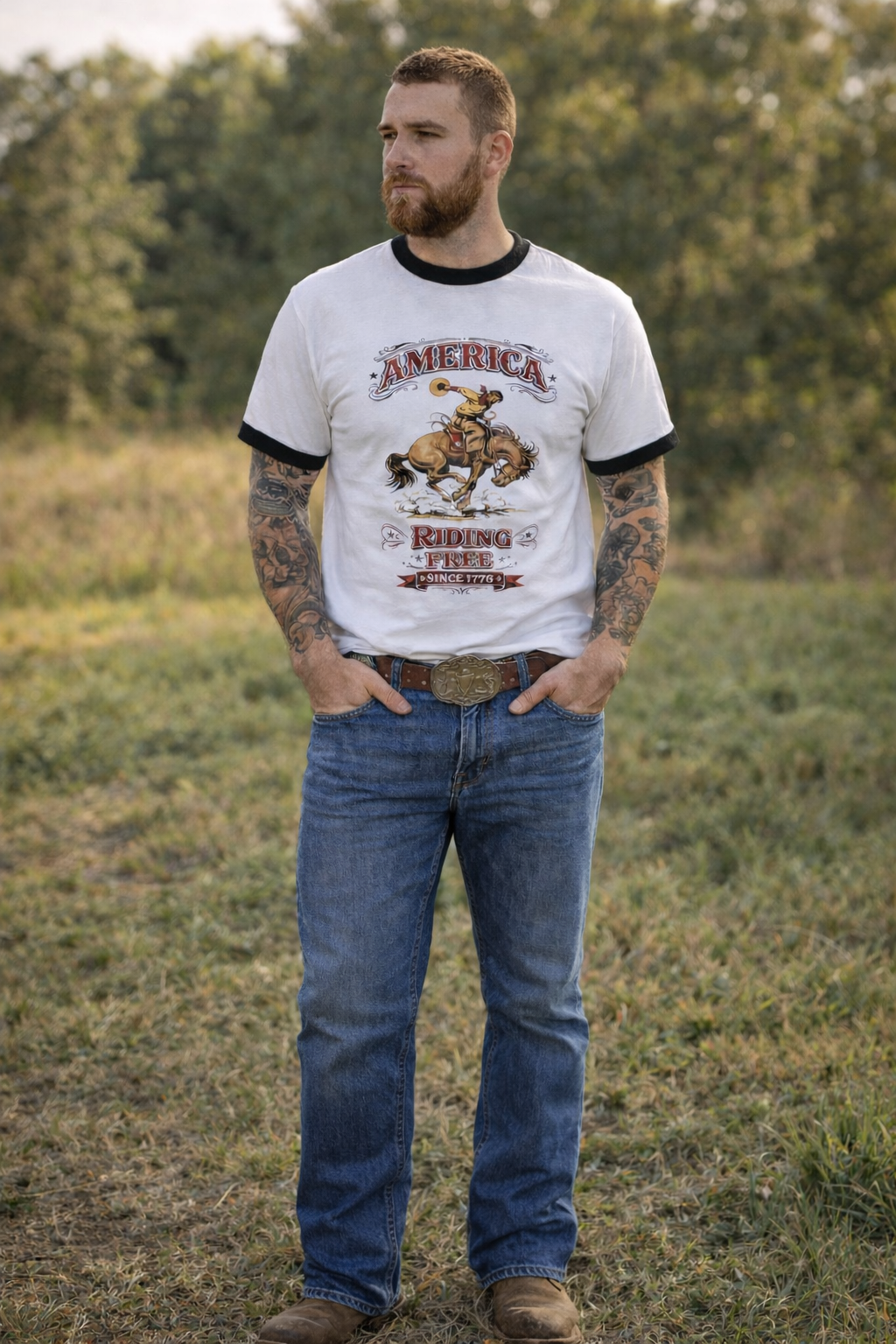 Ringer Rodeo Unisex USA T-Shirt