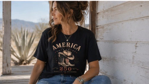 America 250 Western Rooted in Freedom Women's Tee