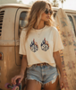 Flaming Dice Patriotic Graphic Tee | Boxy Fit Streetwear