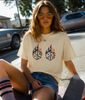 Flaming Dice Patriotic Graphic Tee | Boxy Fit Streetwear