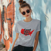 land that i love ladies grey front | land of the free 250