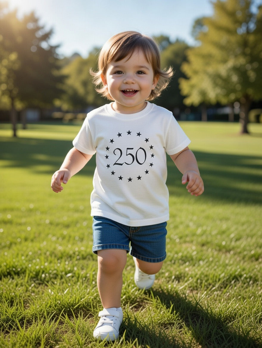 toddler betsy 250 white front | land of the free 250