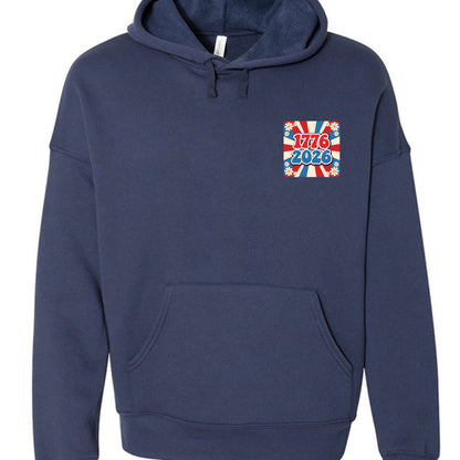 groovy 1776 to 2026 hoodie navy front  | land of the free 250