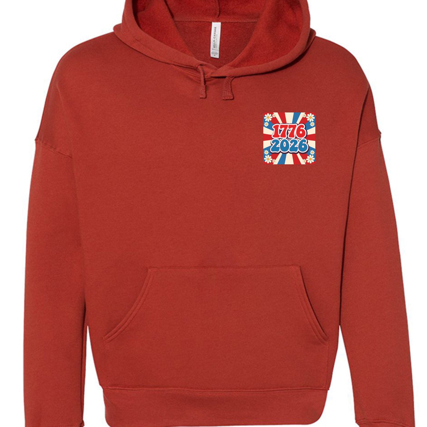 groovy 1776 to 2026 hoodie red front | land of the free 250