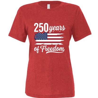 250 years of freedom red tri blend front | land of the free 250