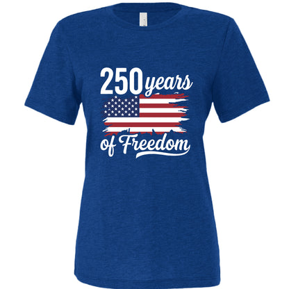250 years of freedom royal tri blend front | land of the free 250