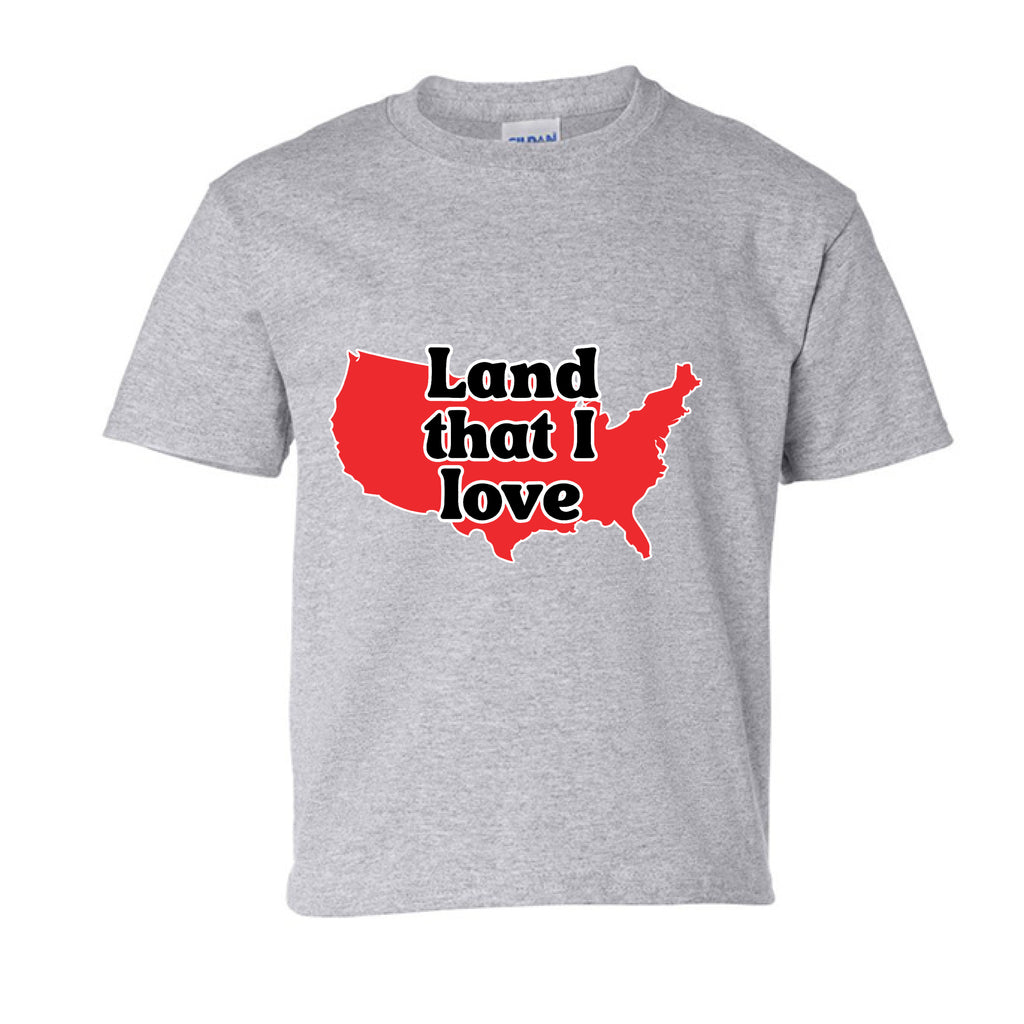 land that i love kids sport grey front | land of the free 250
