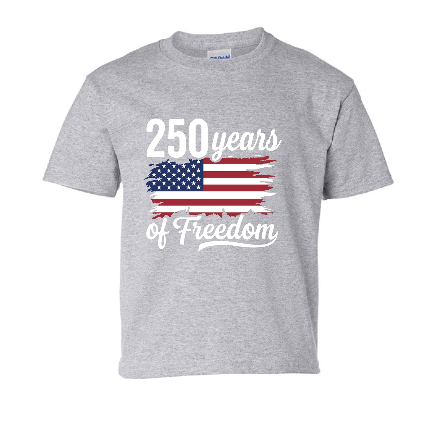 250 years of freedom kids sport grey front | land of the free 250

