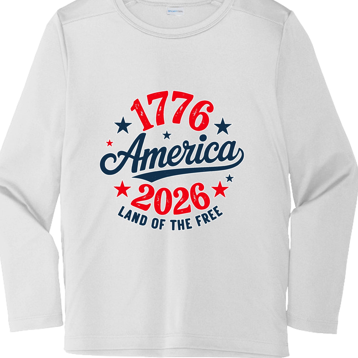america 250 rashguard front white | land of the free 250