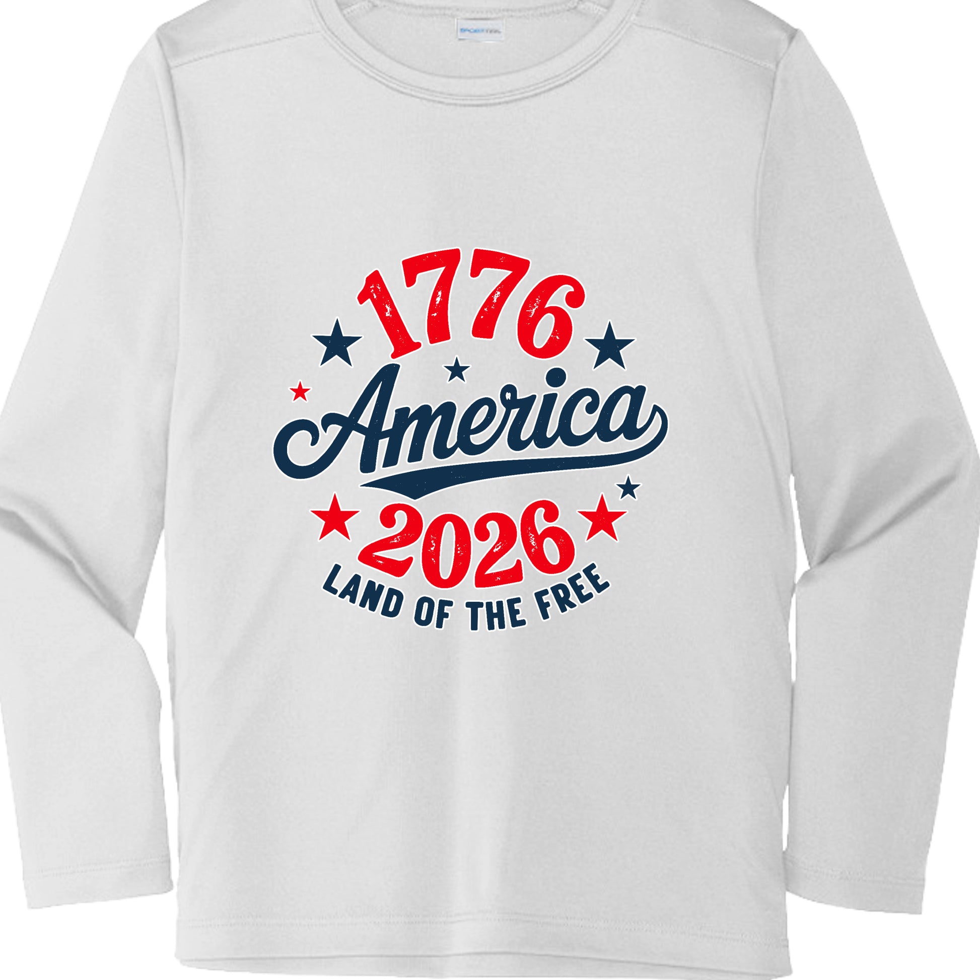 america 250 rashguard front white | land of the free 250