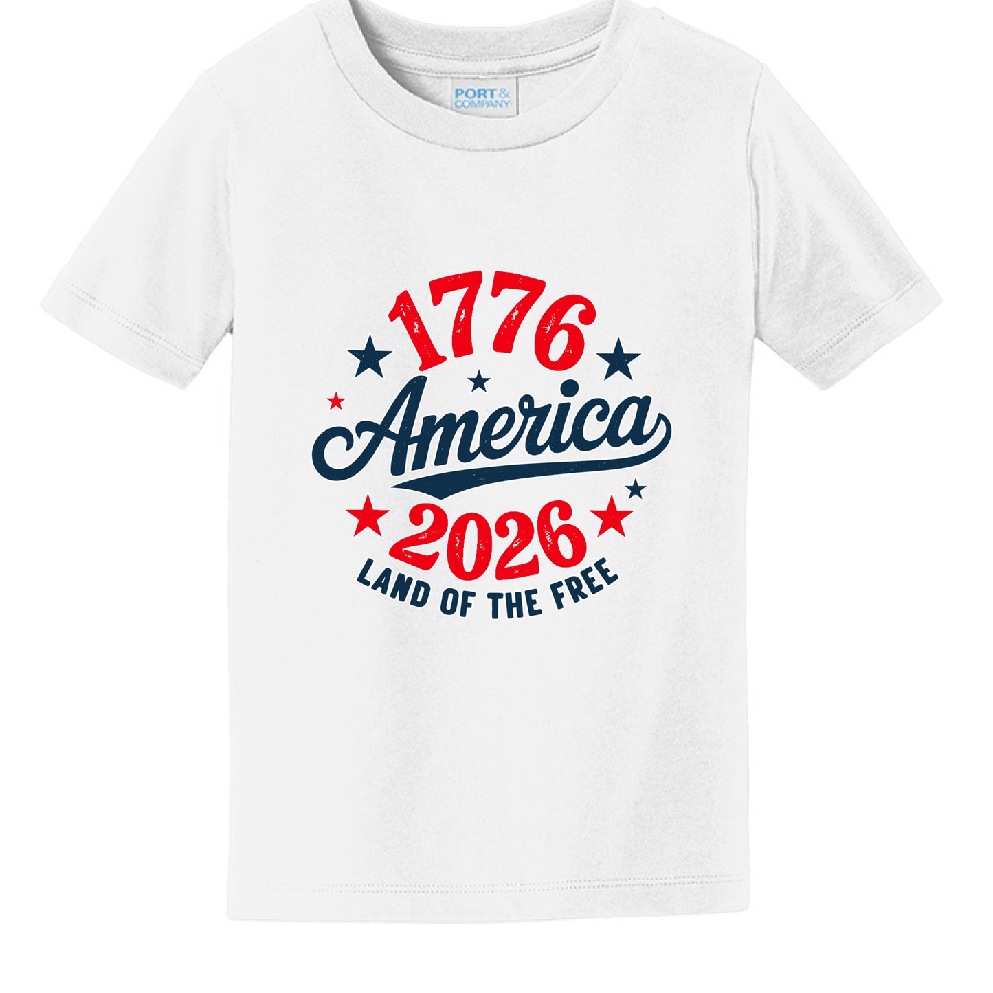toddler america 250 white front | land of the free 250