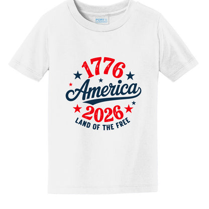 toddler america 250 white front | land of the free 250