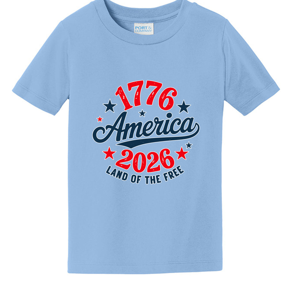 toddler america 250 light blue front | land of the free 250