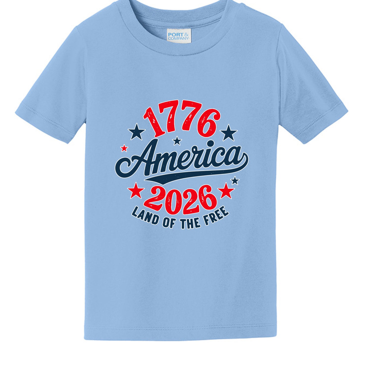 toddler america 250 light blue front | land of the free 250