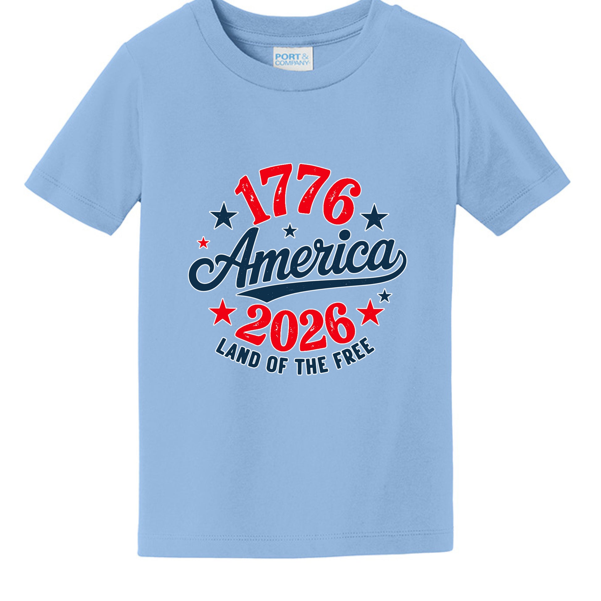 toddler america 250 light blue front | land of the free 250