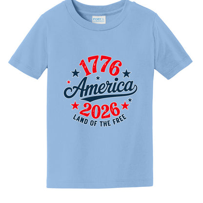 toddler america 250 light blue front | land of the free 250