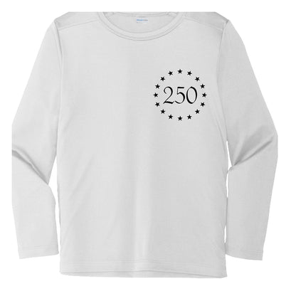 kids betsy 250 rashguard white front | land of the free 250