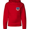 shield 250 youth hoodie red front | land of the free 250