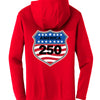 shield 250 active hoodie true red back | land of the free 250