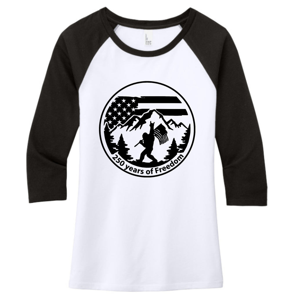 sasquatch baseball tee front | land of the free 250