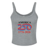 america 250 womens tank athletic heather front | land of the free 250