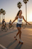 america 250 womens tank white front | land of the free 250