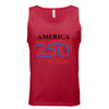 america 250 mens tank red front | land of the free 250