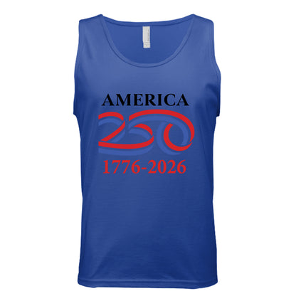 america 250 mens tank royal front | land of the free 250