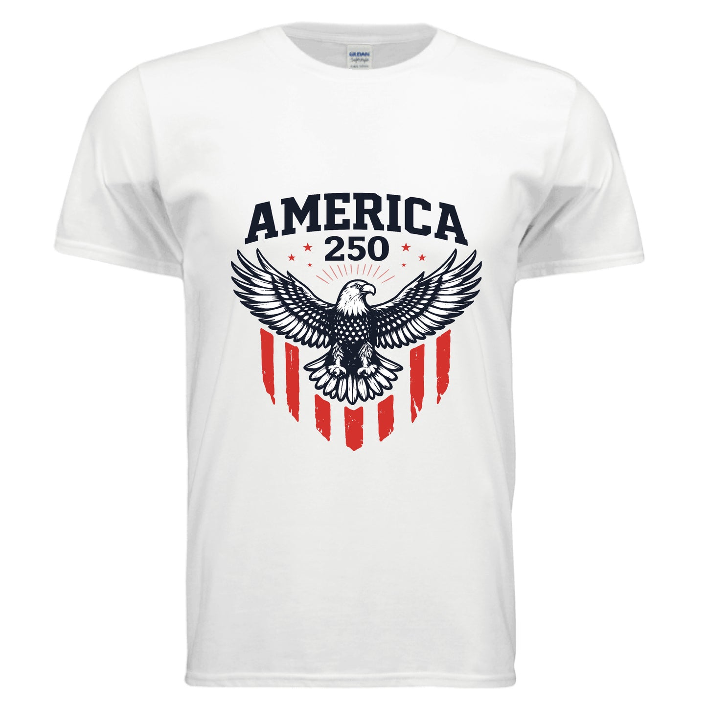 mens america eagle white front | land of the free 250