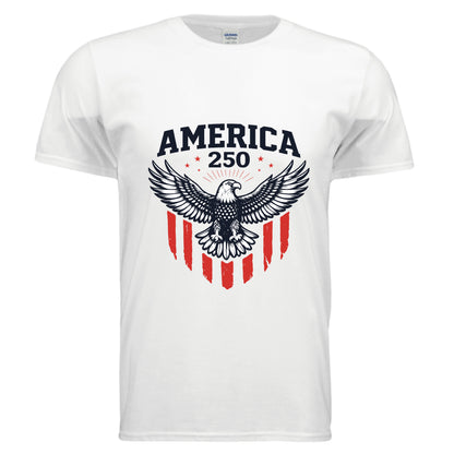 mens america eagle white front | land of the free 250
