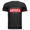 america ribbon mens tee black back | land of the free 250