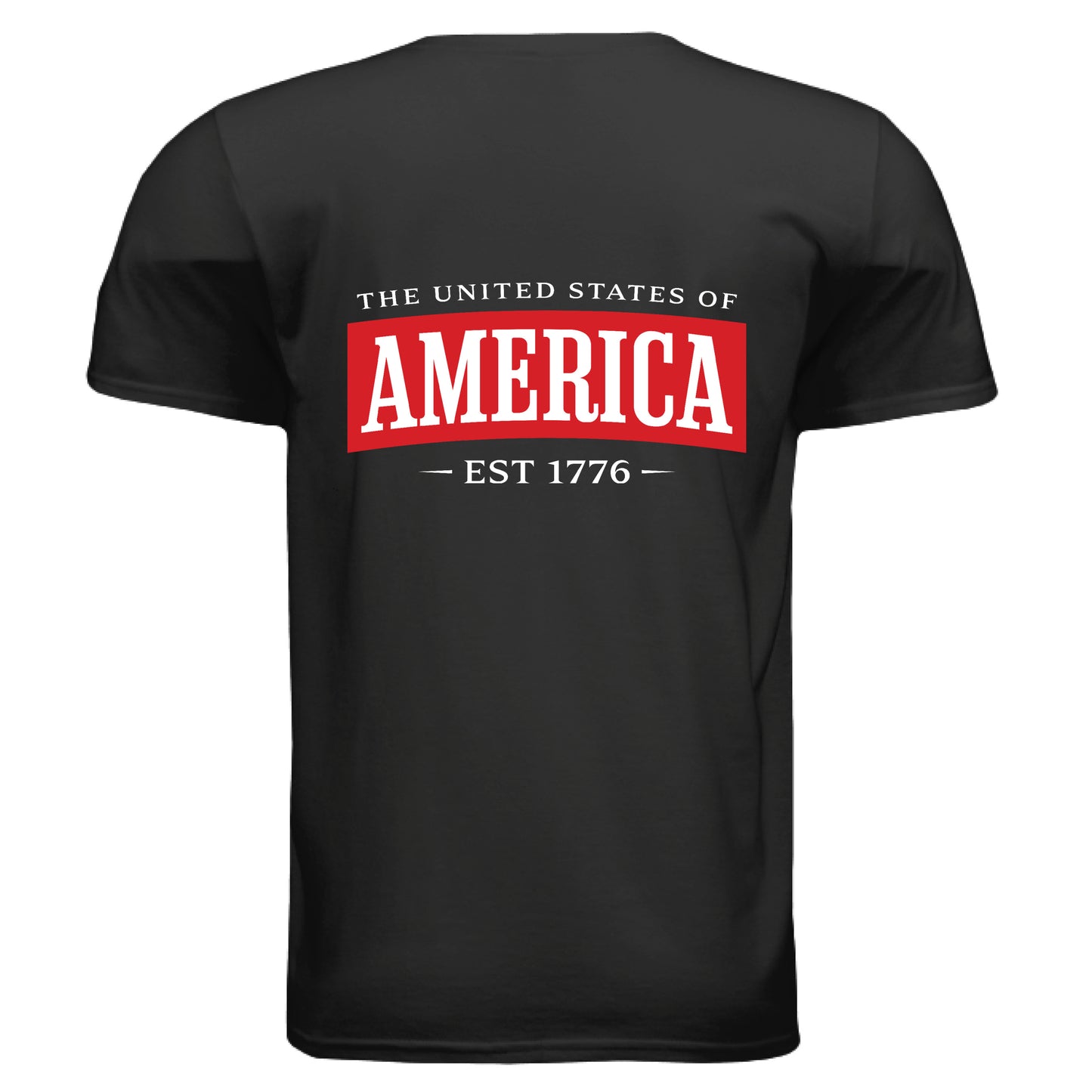 america ribbon mens tee black back | land of the free 250