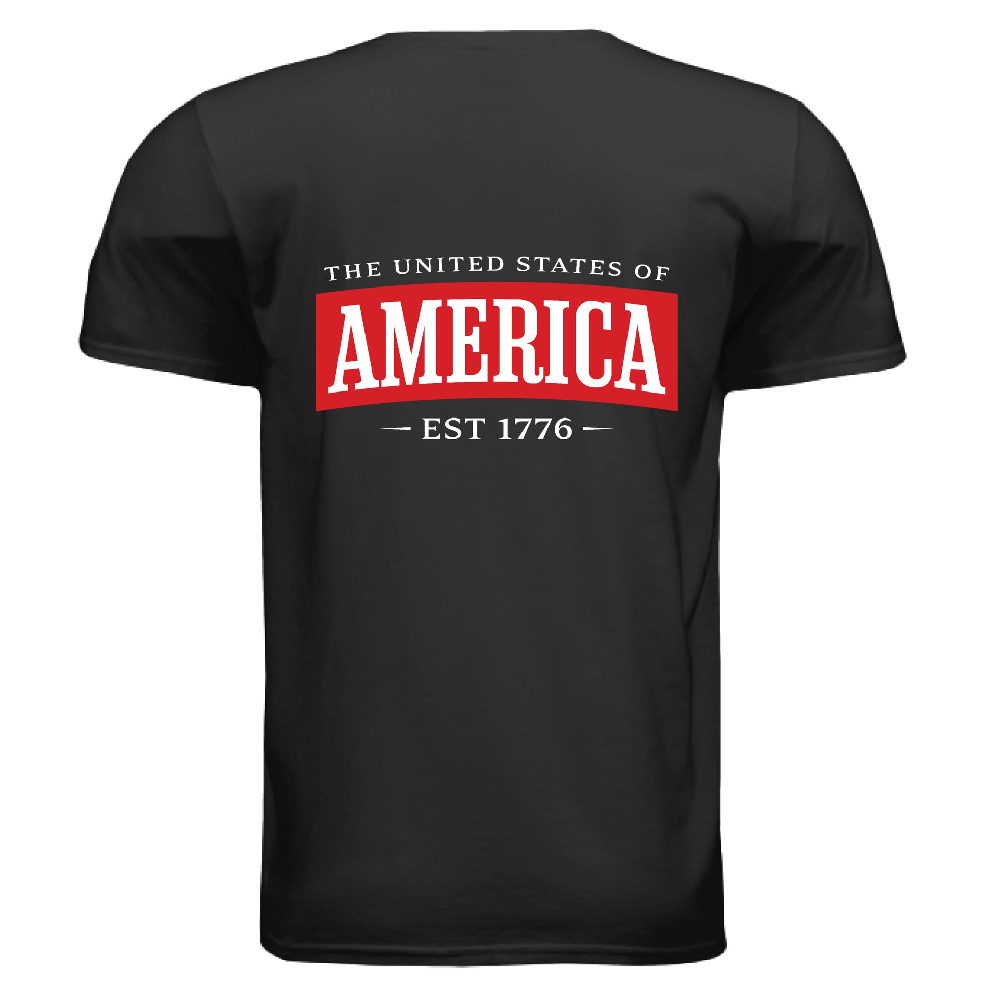 america ribbon mens tee black back | land of the free 250