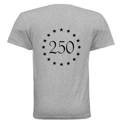 betsy 250 mens heather grey back | land of the free 250