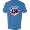 NEON BLUE - BACKshield 250 mens pocket tee neon blue back | land of the free 250