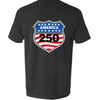 NEON BLUE - BACKshield 250 mens pocket tee black back | land of the free 250