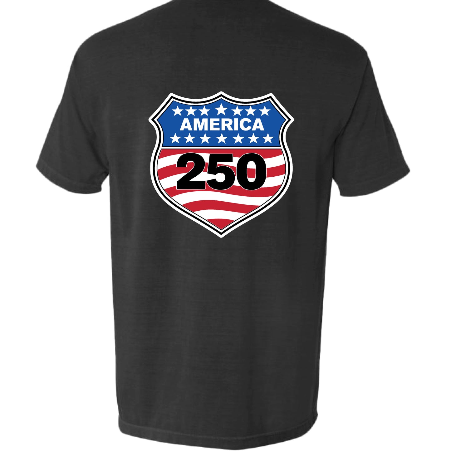 NEON BLUE - BACKshield 250 mens pocket tee black back | land of the free 250