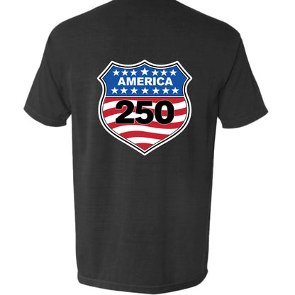 NEON BLUE - BACKshield 250 mens pocket tee black back | land of the free 250