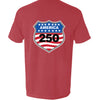 NEON BLUE - BACKshield 250 mens pocket tee red back | land of the free 250