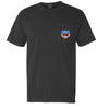 shield 250 mens pocket tee black front | land of the free 250