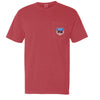 shield 250 mens pocket tee red front | land of the free 250