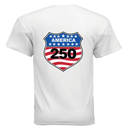 shield 250 men white back | land of the free 250