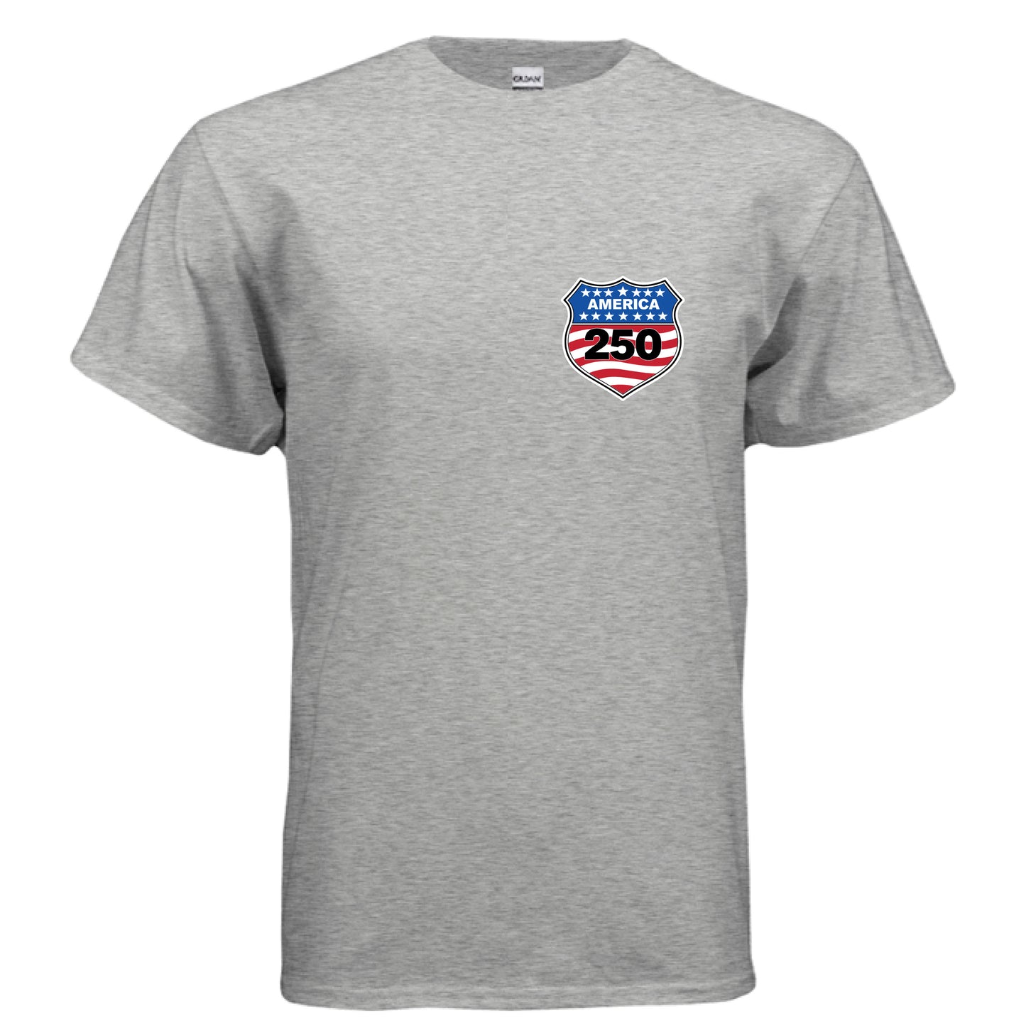shield 250 mens sport grey front| land of the free 250