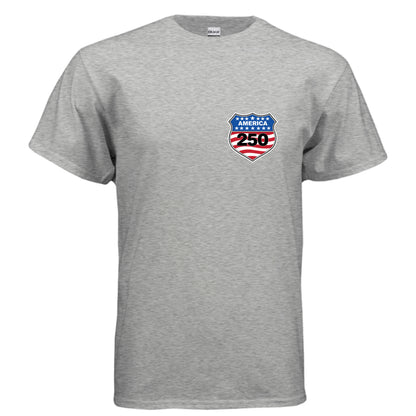 shield 250 mens sport grey front| land of the free 250