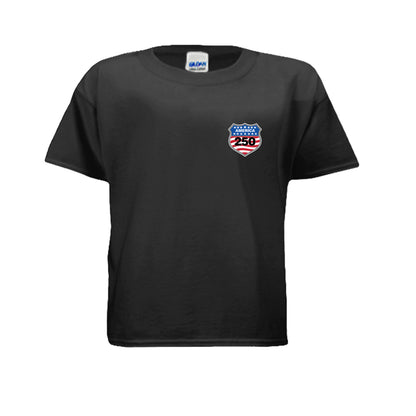 shield 250 yyouth black front | land of the free 250