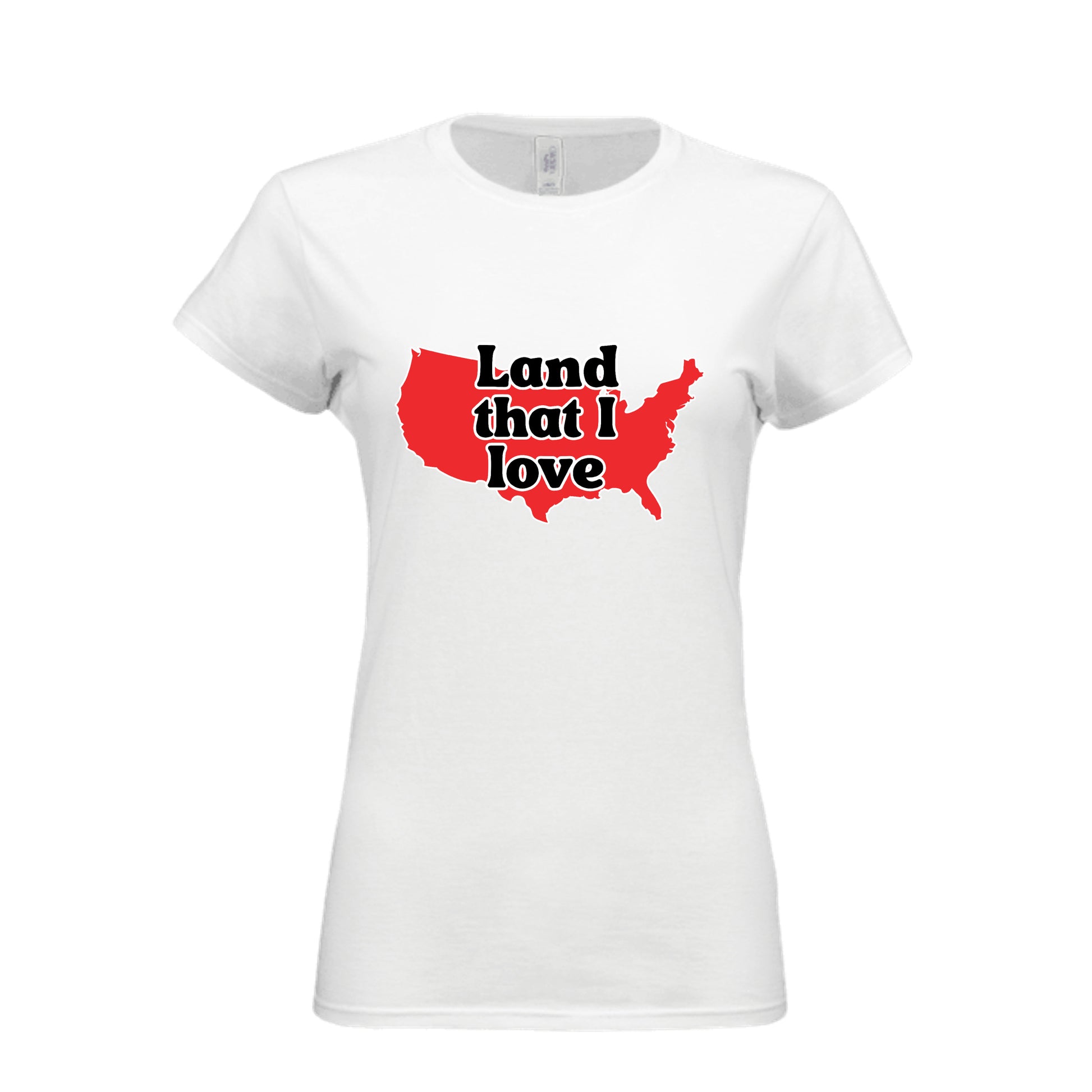 land that i love ladies white front | land of the free 250